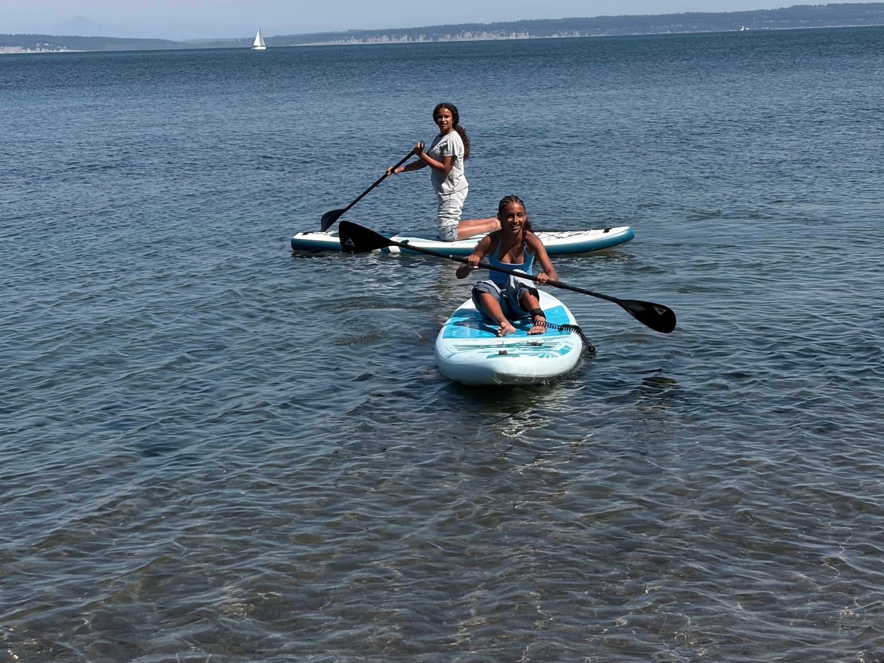 Paddleboarding on the water near Port Townsend